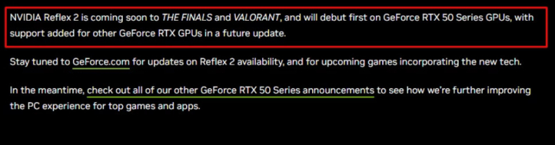 Функция Reflex 2 сейчас доступна для видеокарт NVIDIA GeForce RTX 50, но позже ожидается поддержка других видеокарт RTX