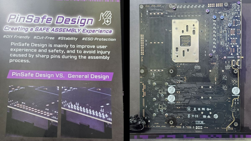Новая материнская плата с технологией MSI PinSafe Design защитит от травмы пальцев об острые контакты