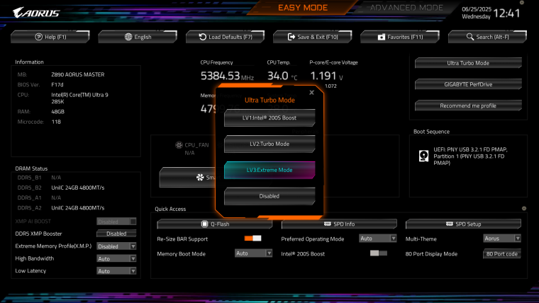 Режим Gigabyte Ultra Turbo для плат Intel Z890 увеличивает производительность игр на процессорах Core Ultra 200 до 35%